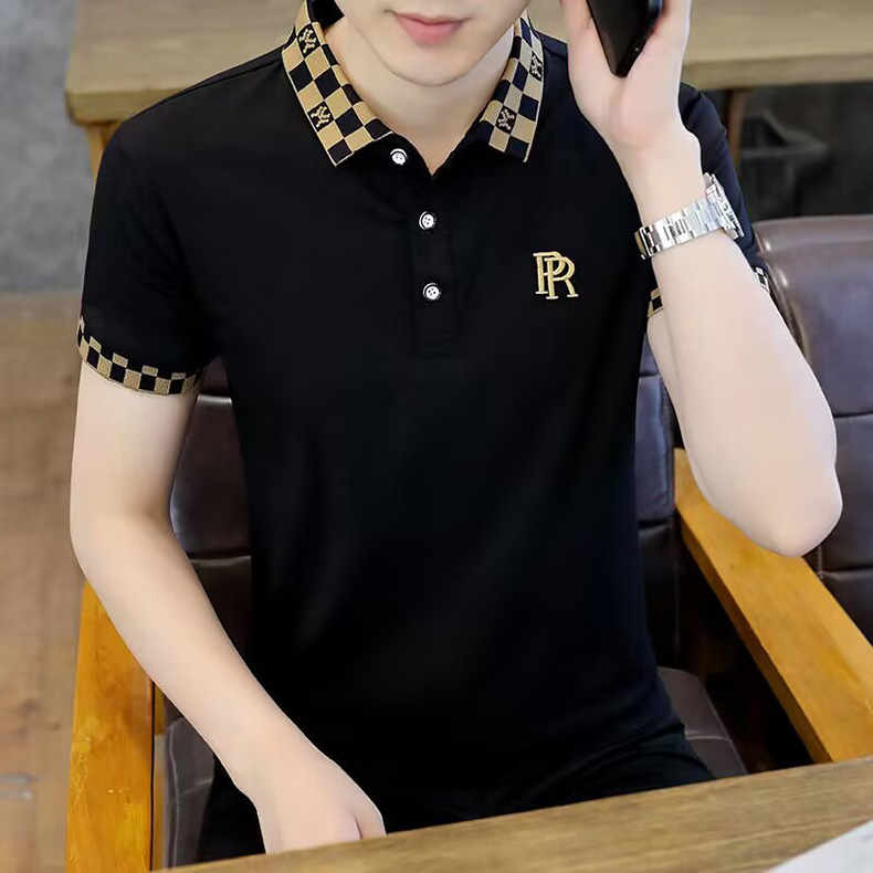 純棉短袖t恤男士夏季新款保羅翻領(lǐng)冰絲polo衫休閑半袖